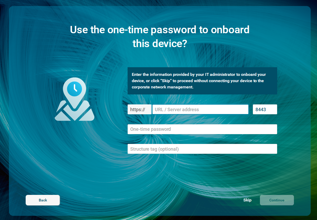 Showcase of the onboarding wizard for connecting to the UMS
