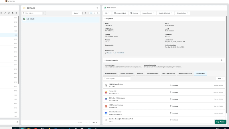 Animated demonstration of issuing the screenshot command in the UMS Web App and receiving the image.