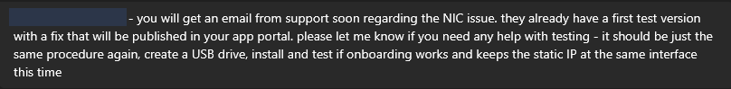 Message from IGEL stating a hotfix is available