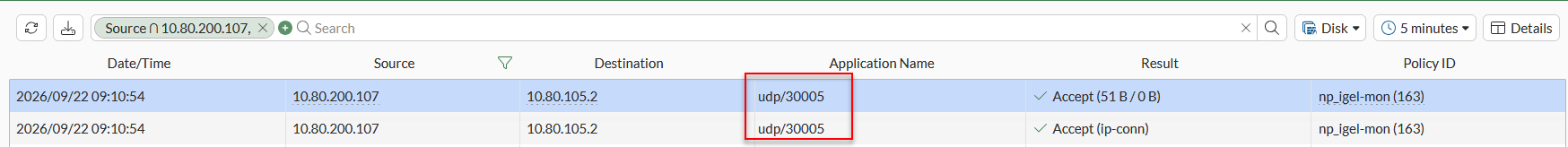 Firewall logs of unchecked TCP option