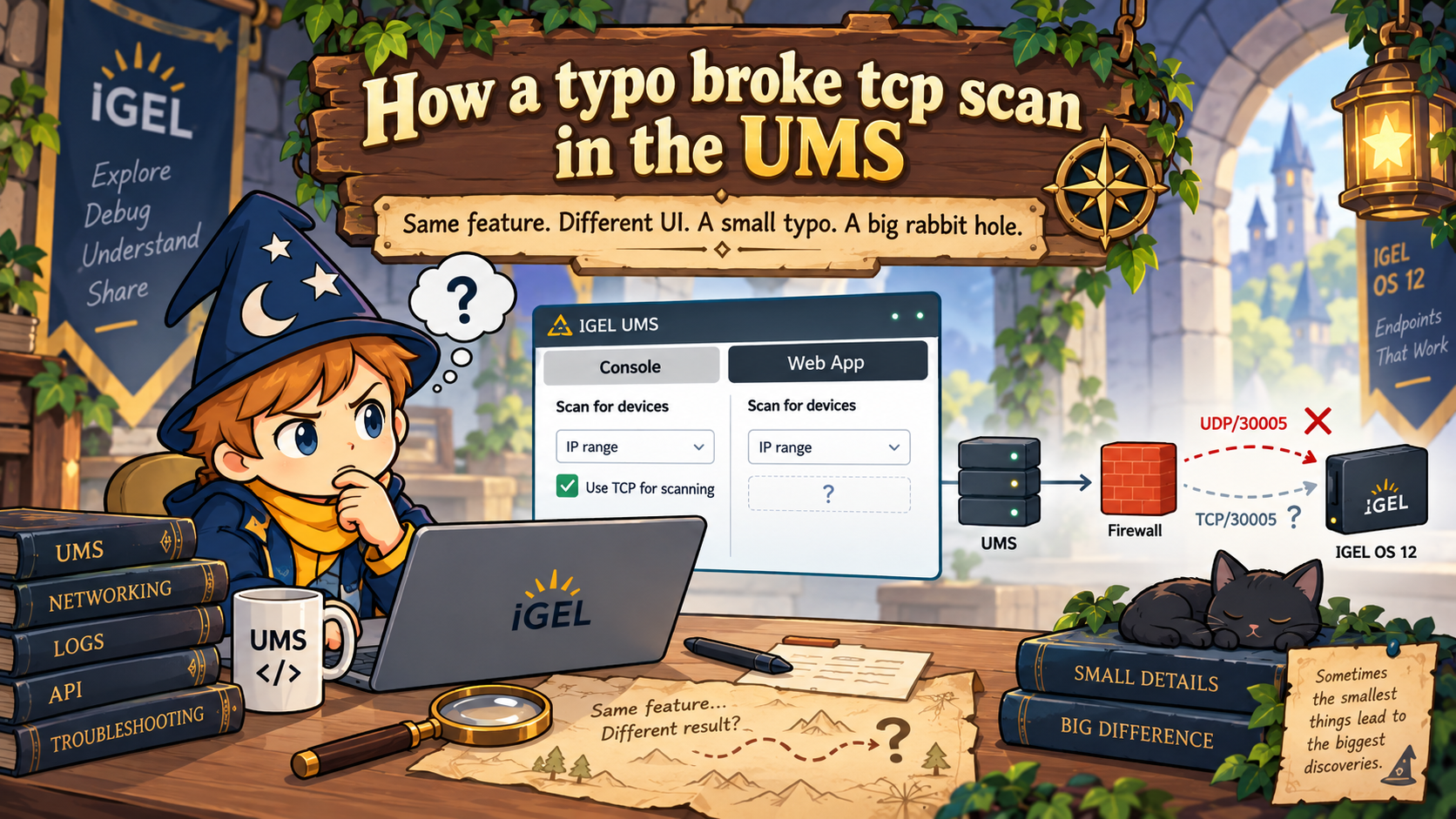 Intro image to "How a typo broke TCP scan in the UMS Web App"