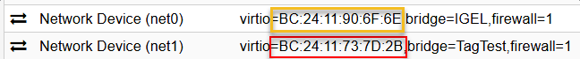 MAC addresses for the VM from the hypervisor